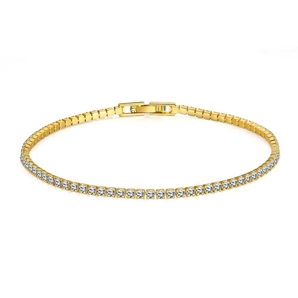 925 Sterling Silver Jewelry 16cm to 19cm Tennis Bracelet 2mm Zirconia Anniversary Gift Genuine Sterling Silver Bracelet XJ250707