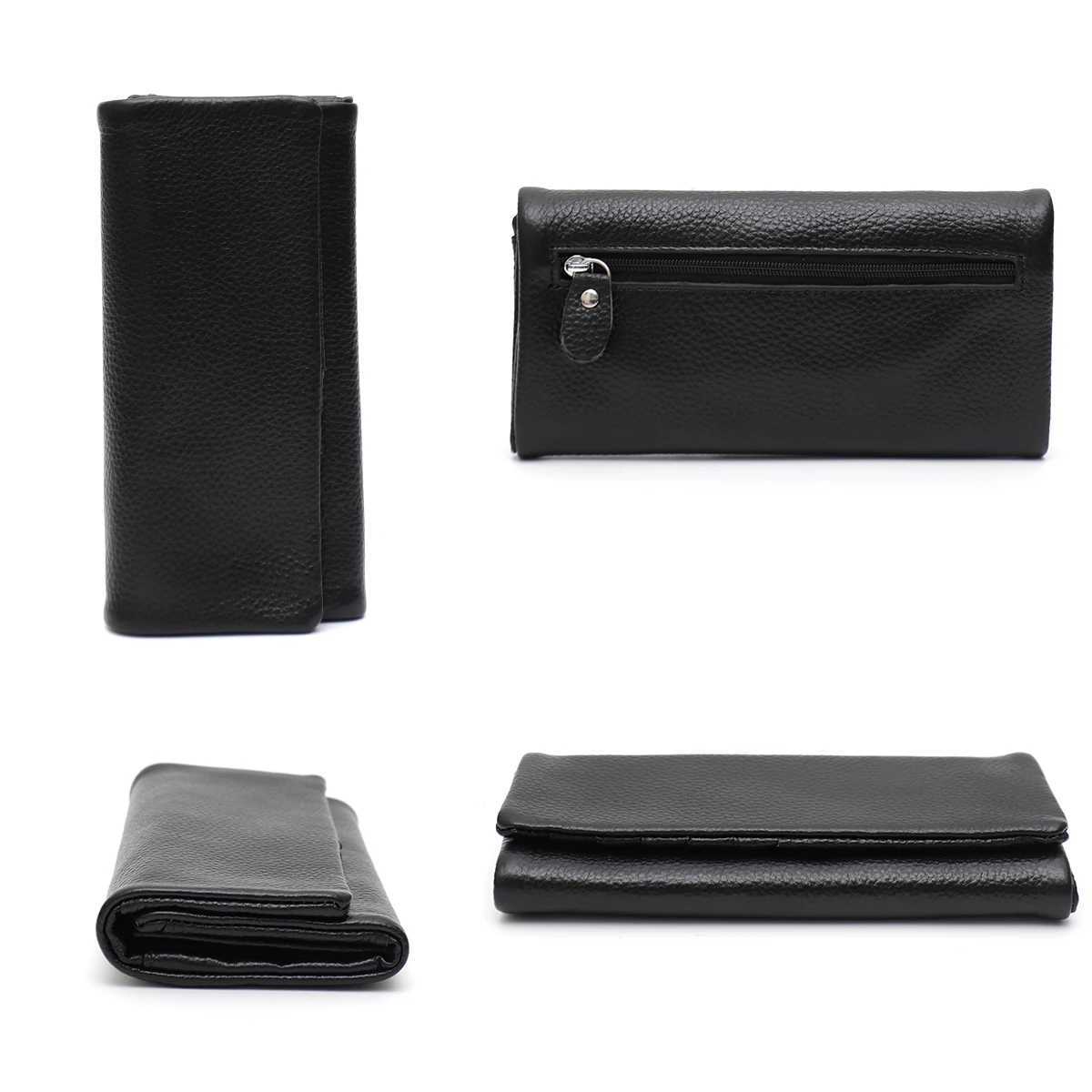 Wen Fi Chic Elegant Genuine Leather Wallet Solid Color Bifold Phe Purse Mti Cardslot Functial Daily Casual Portable Y250707
