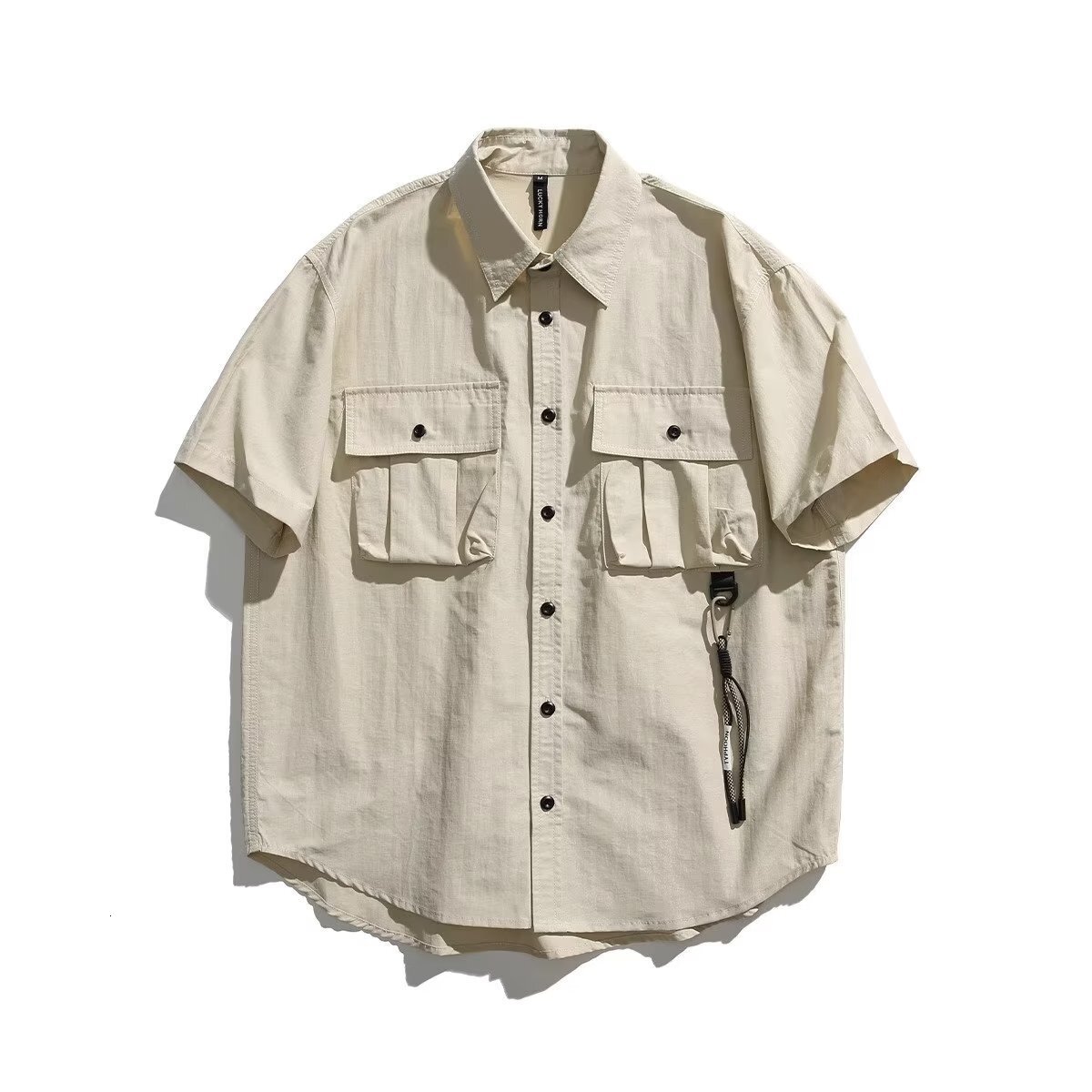 Japanese Style Turn-down Designer Short Sleeves Collar Workwear Short Sleeve Shirt Men 2025 Summer Trendy Outdoor Casual Versatile Youth Shirt Jacket