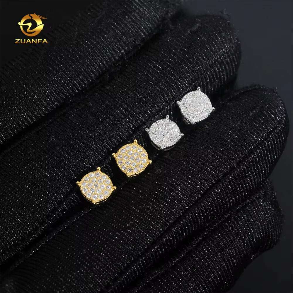 Iced Out Jewelry Diamond Stud 925 Silver Screw Back Men GRA Certificate VVS Moissanite Earrings