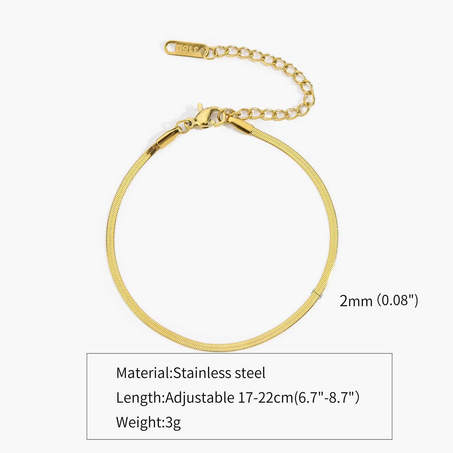 Hip Hop Stainless Steel Bracelet Gold Color Snake Chain Titanium Steel Bracelet for Women and Men Fashion Jewelry Accessories XJ250707