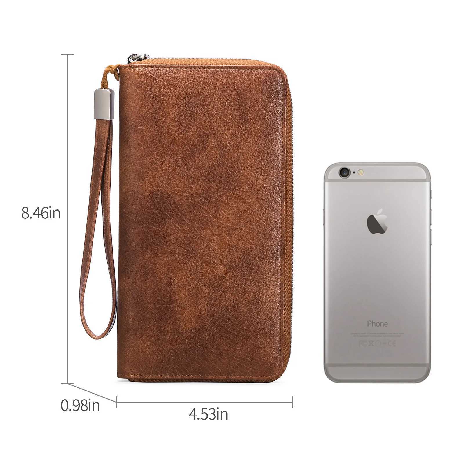 Vintage Wen Wallet Large Capacity LG Clutch Bag PU Leather Bank Holder Cell Phone Bag RFID Wallets For Wen Y250707