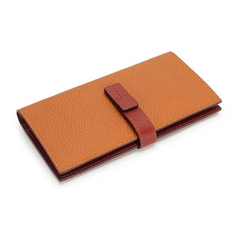 2025 New Genuine Leather Wallets Drawstring LG Mens Wallet Top Layer Cowhide Clutch Bag Contrast Leather Mens Pouch Y250707