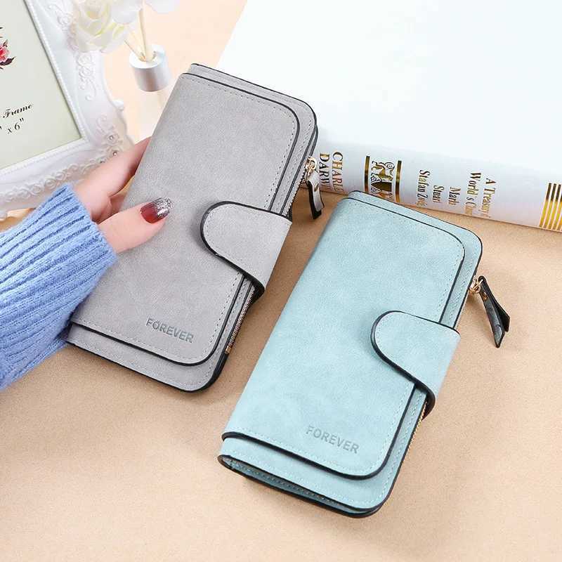 New Buckle Womens Korean Version Wallet Three Fold Fi Womens Bag Mti-card Womens Purse Frosted Two-te Fabric Y250707
