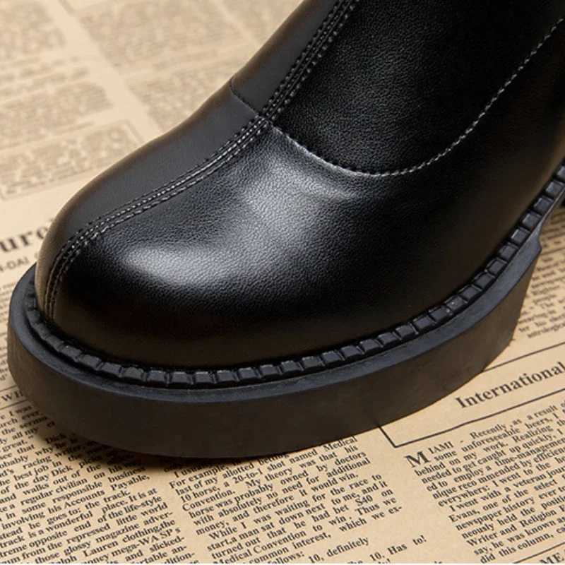 High Heel Women Ankle Boots Fi High Quality Platform Shoes for Women British Style Brown Boot Comfort Women Waterproof Boots XJ250807