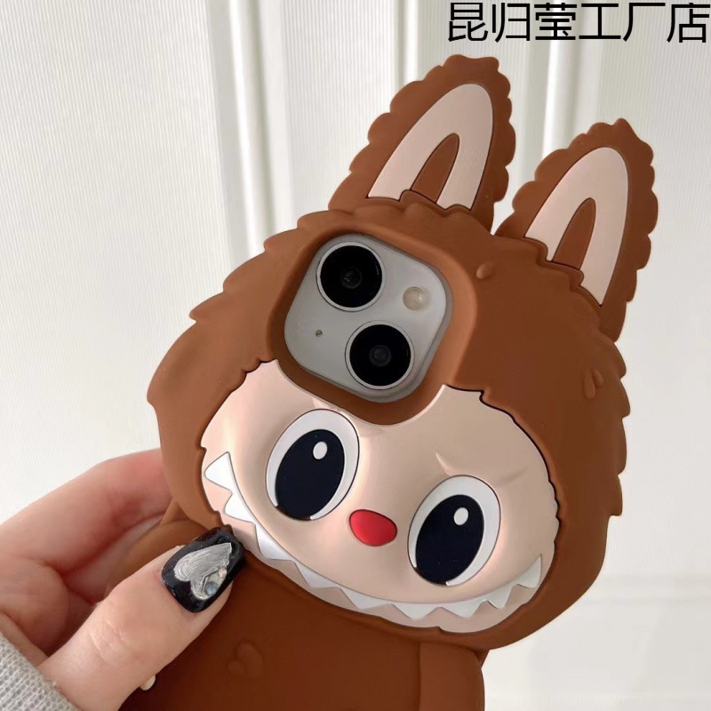 Cartoon Cute 3D Labubu Plush Doll Apple Compatible/Phone Case ddmythur