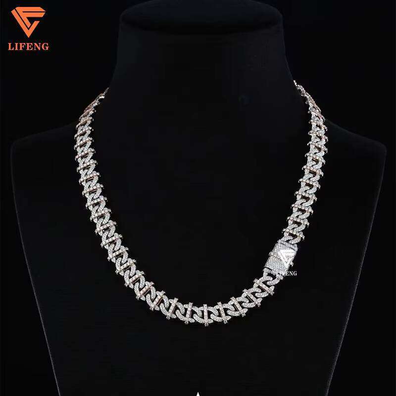 Custom 16mm New Design Chain Sier Ice Out Vvs Moissanite Dia Hip Hop Jewelry Cuban Link Necklace Men