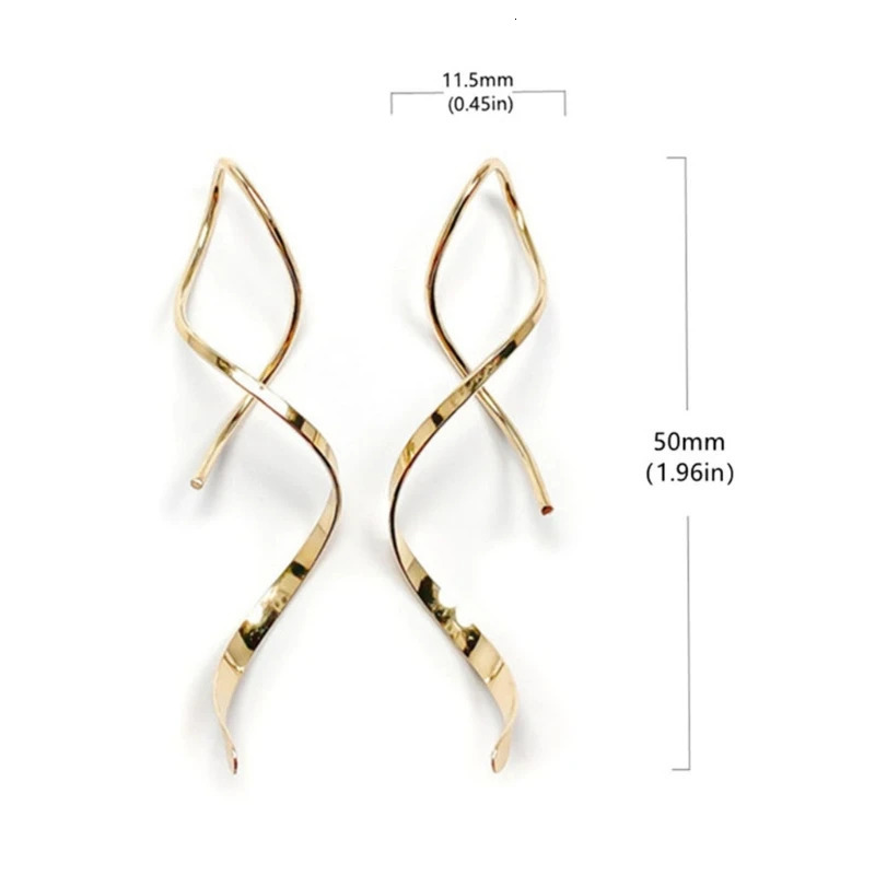 Simple Spiral Threader Earrings Irregular Helix Wave Curve Ear Line Cuff Stainless Steel Dangling Earring Women Fashion Jewelry 250701