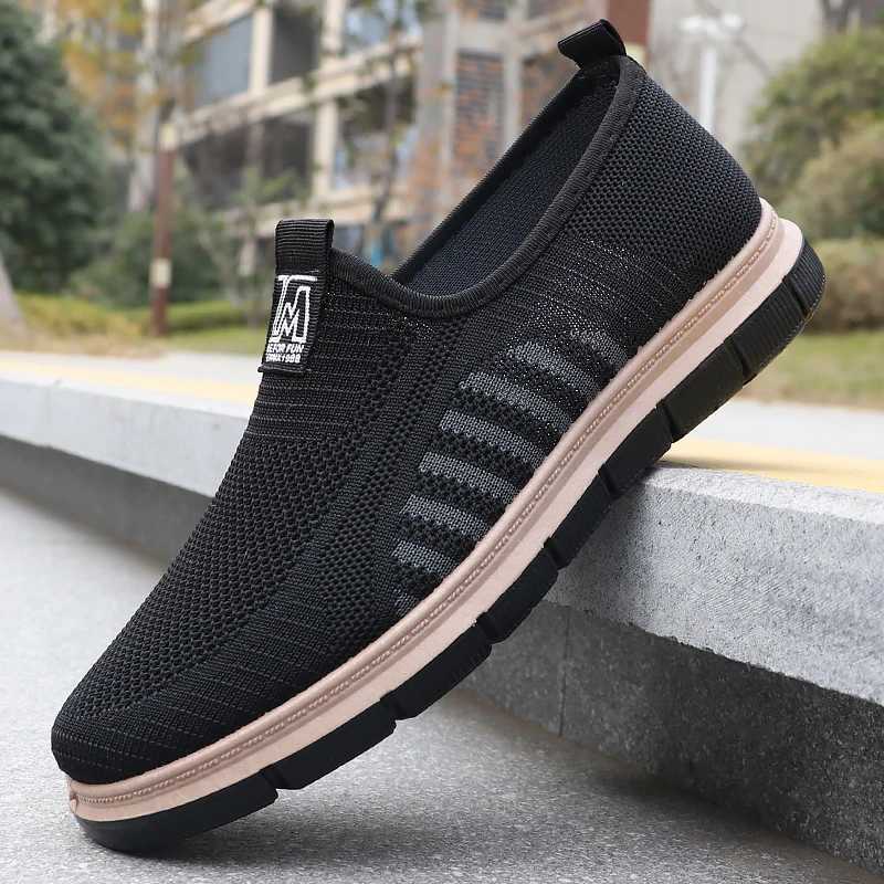 Mens Fionable Solid Knitted Running Shoes - Lightweight Breathable and Non-Slip - Perfect Sports Shoes for Outdoor Adventure Y250707