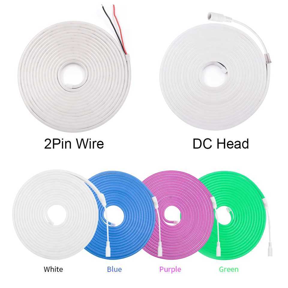 LED Strip 12V 2835 Neon Light Sign 120LEDs/M IP67 Waterproof Flexible Silicone Neon Rope Lights White Warm White DIY Diode Tape W250701