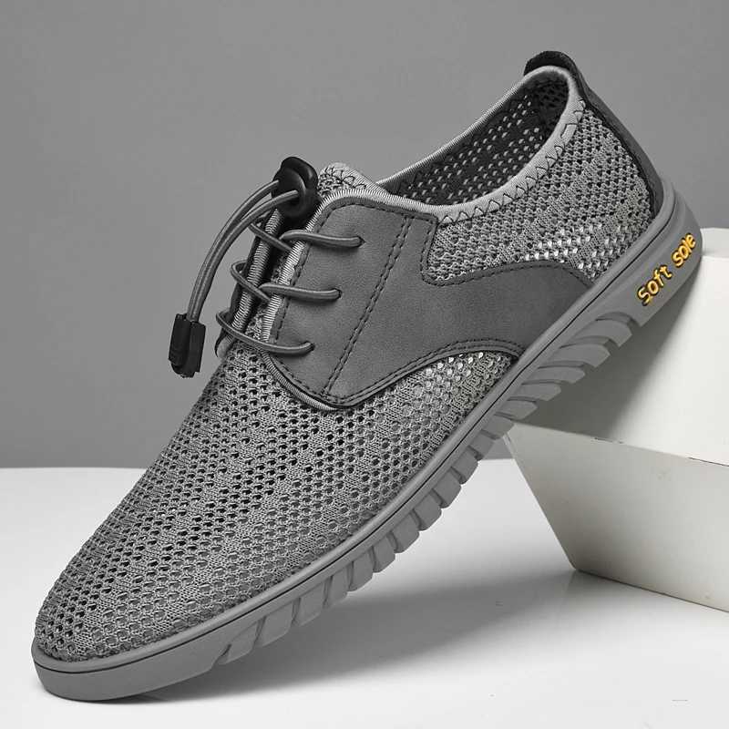 Summer Outdoor Travel Running Casual Shoes Mens Mesh Sports Shoes Fion Mountaineering Breathable Lightweight Anti-Slip Shoes Y250707