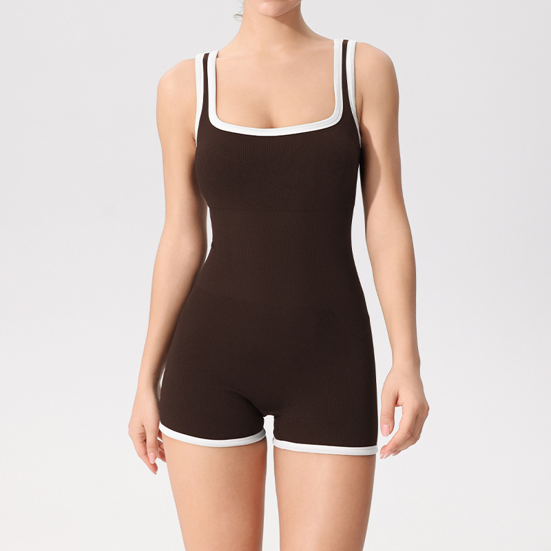 Women yoga set skinny one piece quick dry sleeveless gym clothing outdoor running elastic workout sets breathable moisture wicking sports outfits size