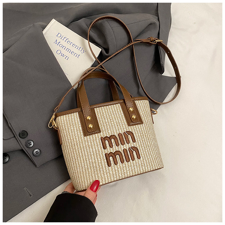 Free shipping designer Spring Fashion Color-Block Embroidered Letter Bucket Bag for Women Casual Commuting Versatile High-Quality Texture Crossbody Ba