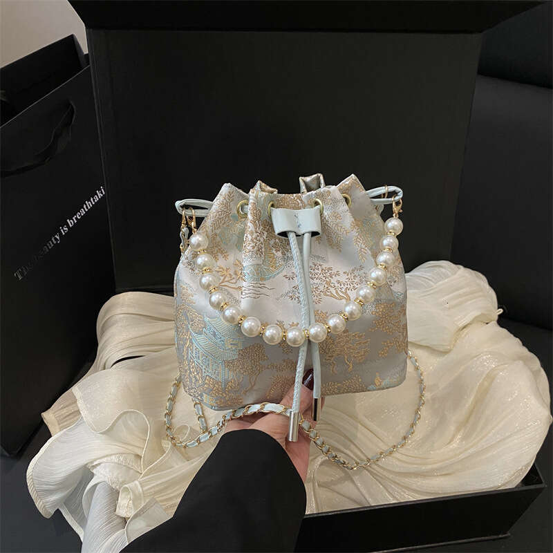 2025 Chinese Bucket Retro Summer New Embroidered Ancient Style Handbag Hanfu Accessory Crossbody Shoulder Bag