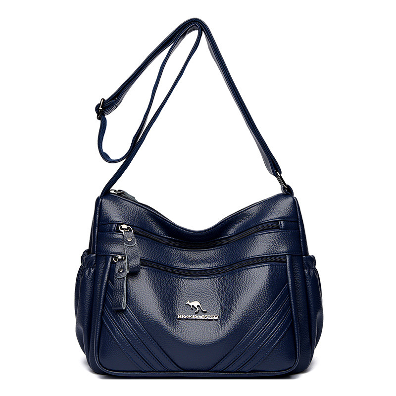 Free Shipping Kangaroo Soft Leather Large Capacity Women's Bag 2025 Designer New Middle-aged Mother Bag Multi-layer Shoulder Width Bag Trend