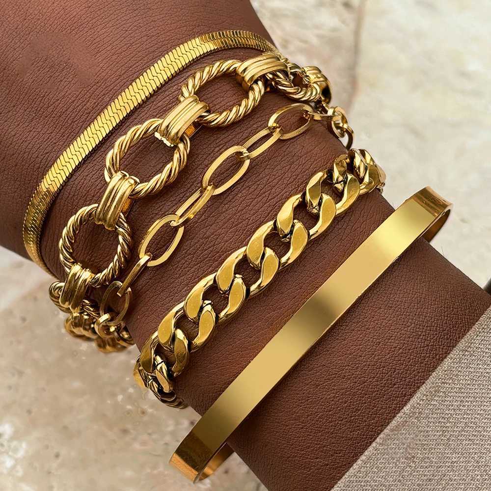 Stainless Steel Jewelry Set Five Bracelets Set Classic Ornate Design Jewelry Set For Women Jewelry Fashion New Products Gifts XJ250707