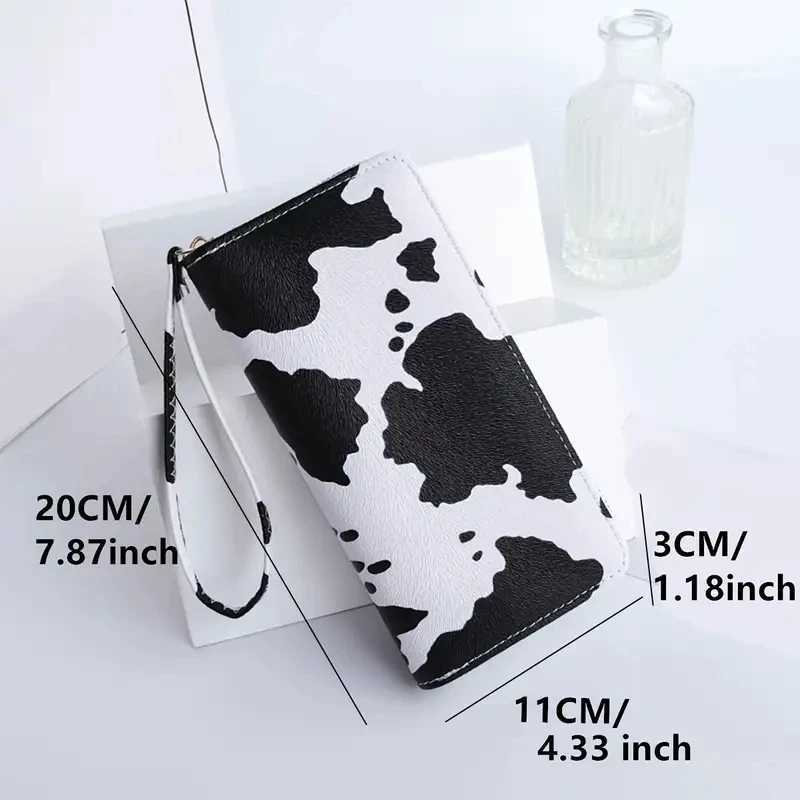 Cow Print LG Wallet Wens Cute Versatile Faux Leather Coin Purse Holder Y250707