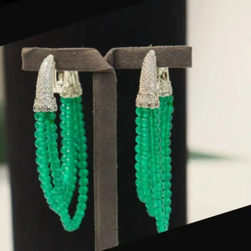 ZOCA Natural Gemstone Beads tiki 2025 trend Earrings earrings beads 925 sterling silver in earrings Ear cuffs 250701