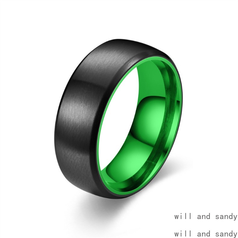 8mm Stainless Steel Two-tone Matte Ring Band Simple Engagement Wedding Ring for Women Men Charm Gift Fashion Designer Jewelry Father Day Birthday Chri