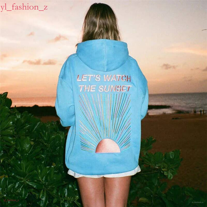 2 Dandy Hoodie Designer Chasing Sunsets Hoodies Embroidery Sunshine Fashion Y2k Loose Hooded Sweatshirt Men Women Autumn Couples Pink Hoody Pink Tops 086