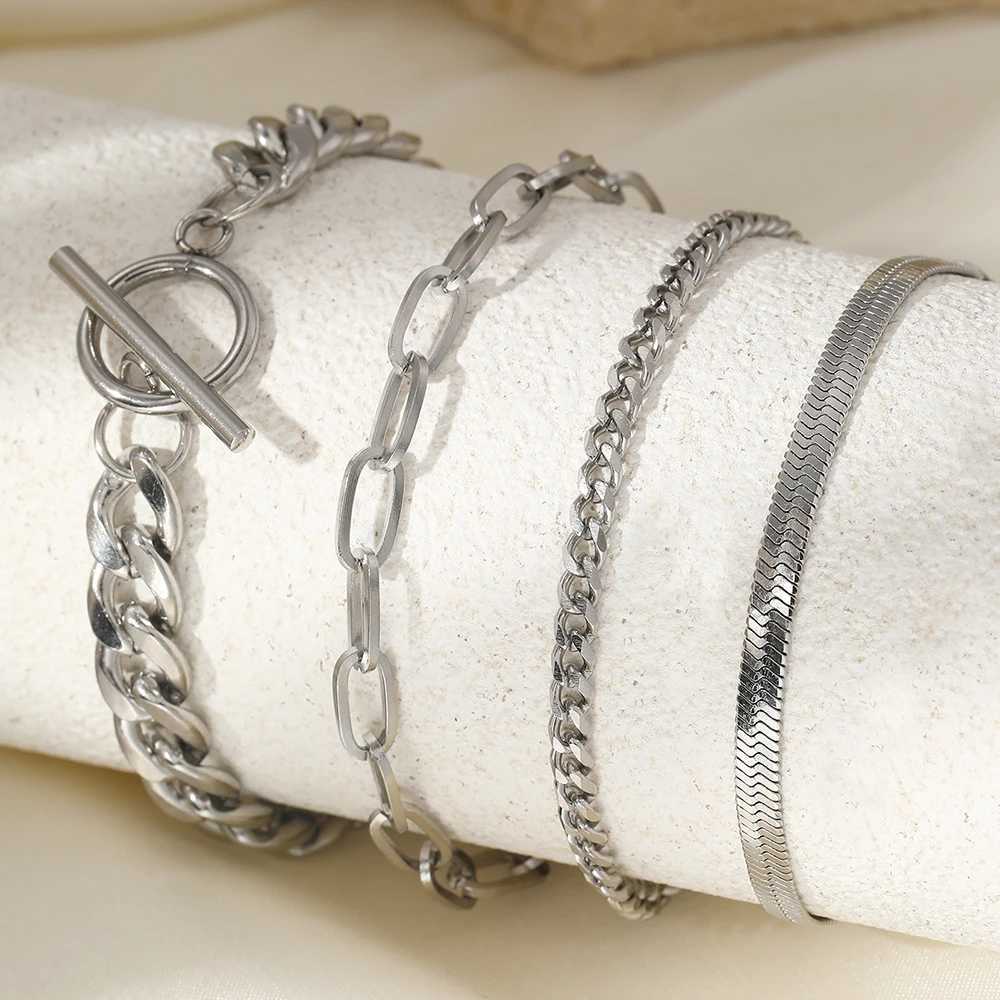 Stainless Steel Bracelets Gorgeous Exquisite Set of 4 Bracelets For Women Jewelry Personalized Recommendations For Anniversary XJ250707