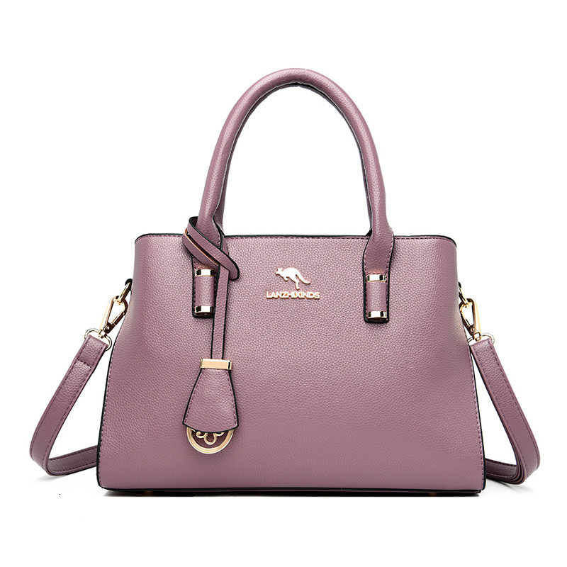 Free Shipping Lanzhi Xin Kangaroo 2025 Designer's New Fashionable Multifunctional Soft Leather Large Bag Shoulder Bag Middle-aged Mother Bag Wome