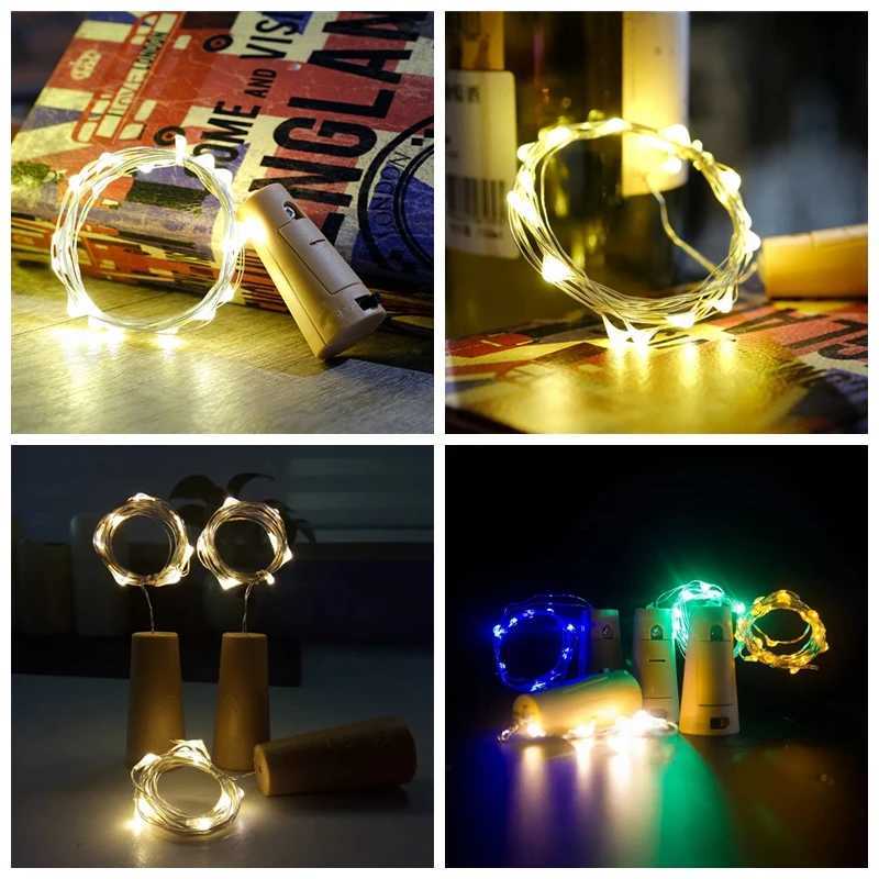Bar LED Wine Bottle Cork String Lights Holiday Decoration Garland Wine Bottle Fairy Lights Christmas Copper Wire String Lights W250701