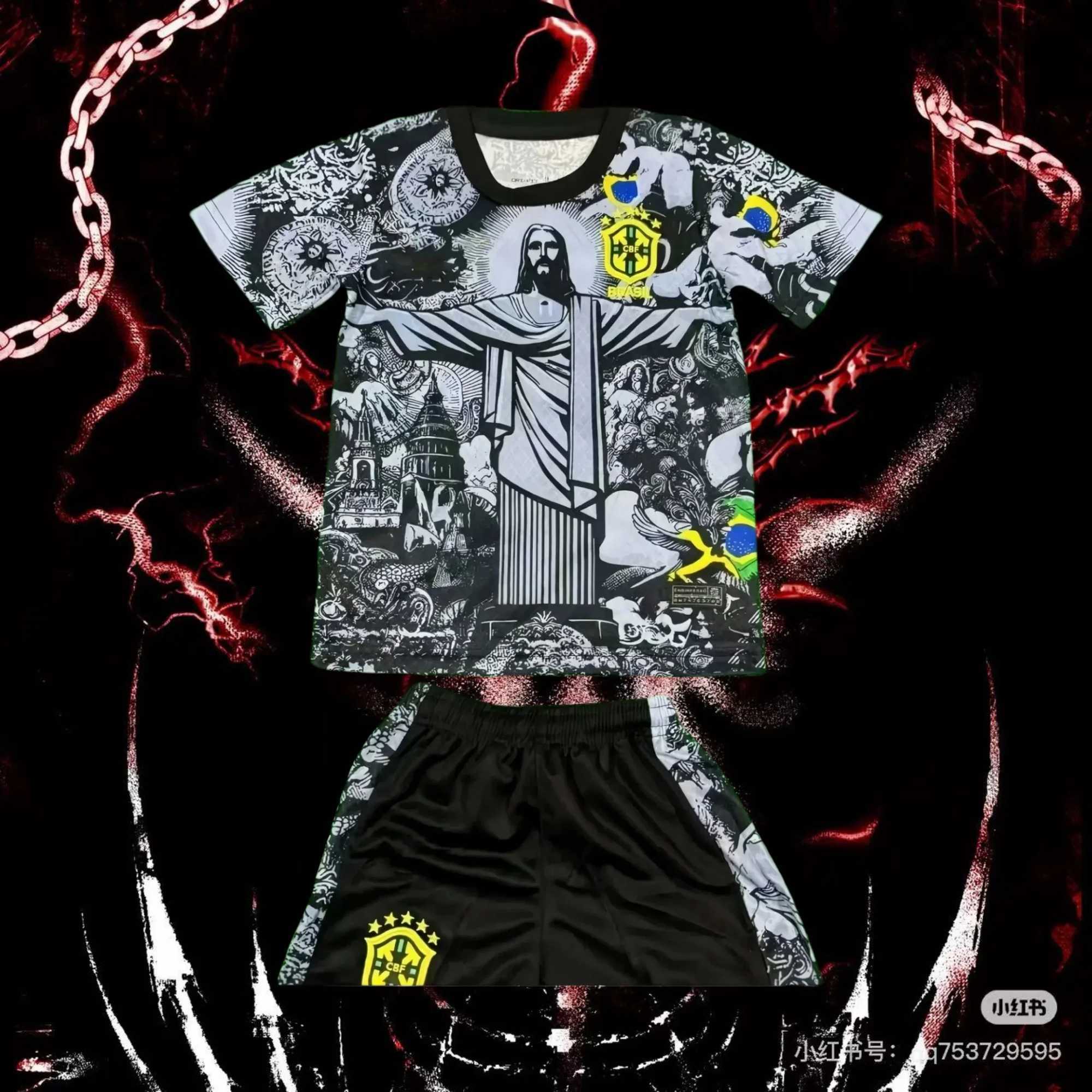 24/25 Latest Explosive Sports Football Jersey Brazil Special Edition Training Jersey Summer Adult Mens Crew Neck Set Quick Dry z250707OIQ9