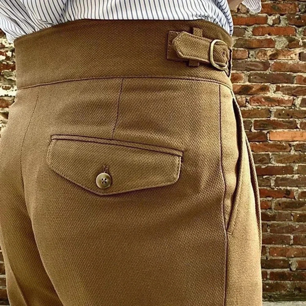 Mens Naples Commuting Pants Paris Buckle Business Casual Pants Fashion All-Match Trend Straight Trousers Male MenS Wear 250707