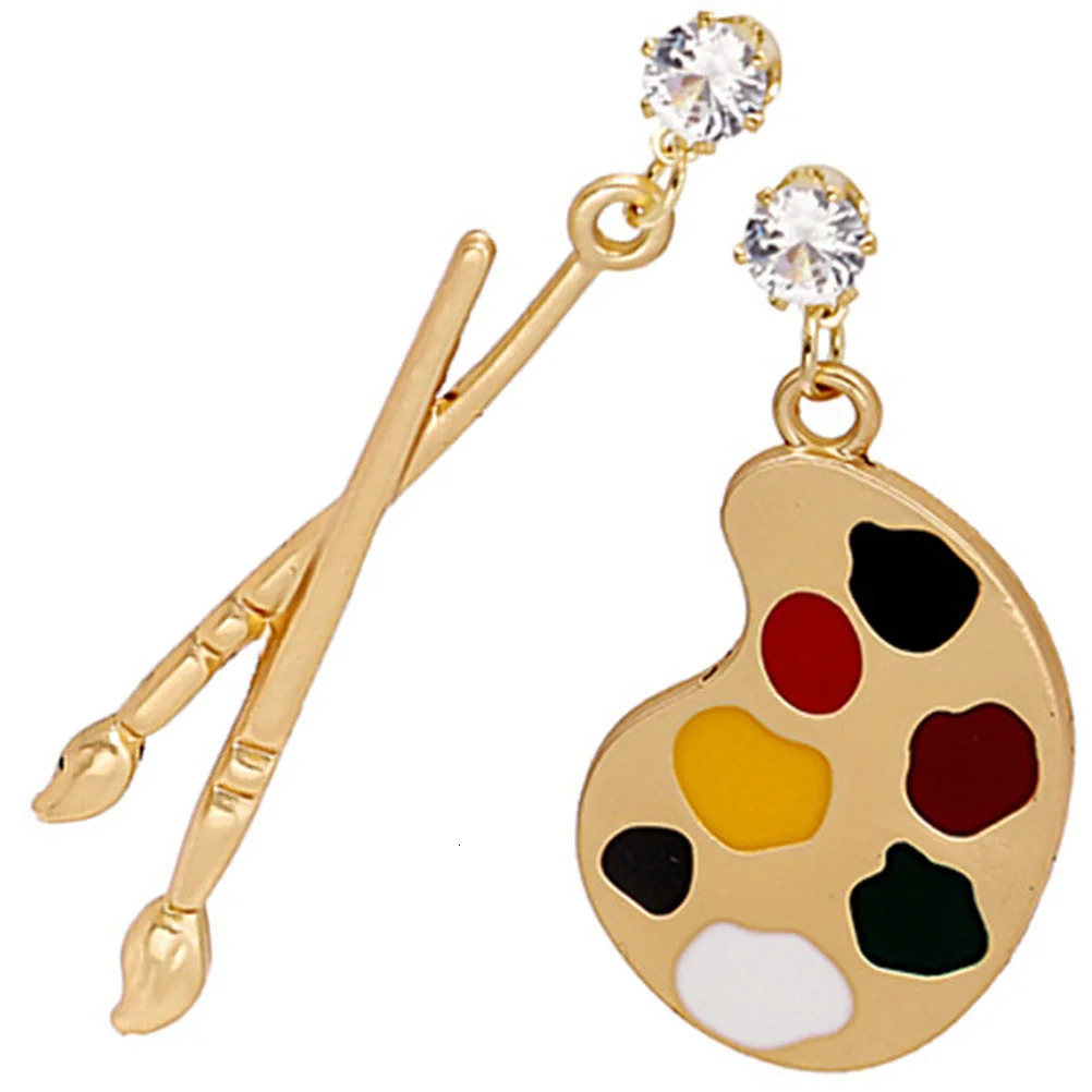 Jewellery Exaggerated Personality and Irregular Earrings Painter Brush Palette Drop Unique Artist Teacher MissTrendy for Artist 250701