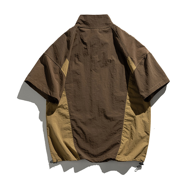 American Style Half-zip Polo Shirt Men Short Sleeve T-shirt Summer Quick-dry Ice Silk Outdoor Lightweight Casual Designer Short Sleeves Functional Shi