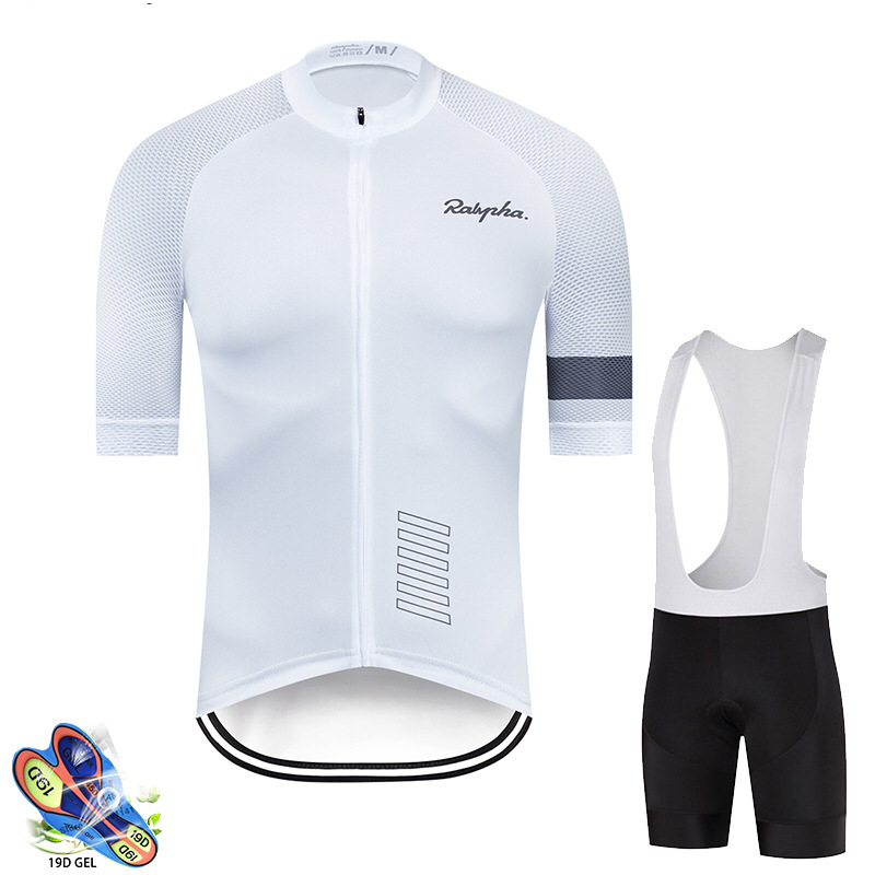 Men's Cycling Jersey Short Sleeve White Summer MTB/Road Bike Race Clothing Set 2025 New