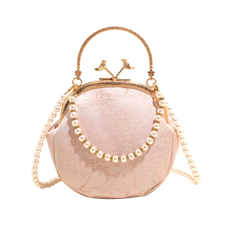 Free shipping designer New Chinese Style Pearl Fashion Handbag for Women National Style Fashionable and Elegant Niche Design Shoulder Bag Crossbody Ba