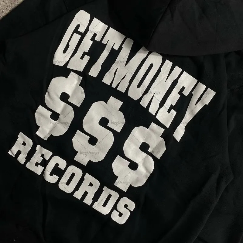 Punk Retro High Street Harajuku Hoodie American Fashion Letter Print Super Large Sweatshirt Gothic Casual Streetwear Men 250707