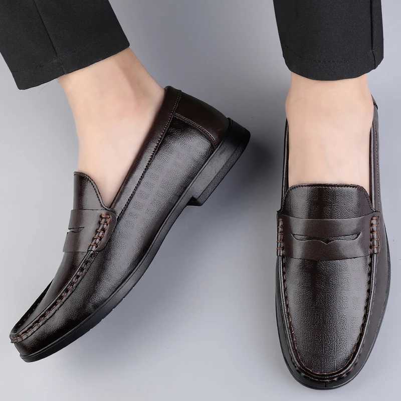 Genuine Leather Men Shoes Casual Men Loafers Breathable Off Formal Shoes Men Designer Slip on Driving Shoes Plus Size 38-46 Y250707