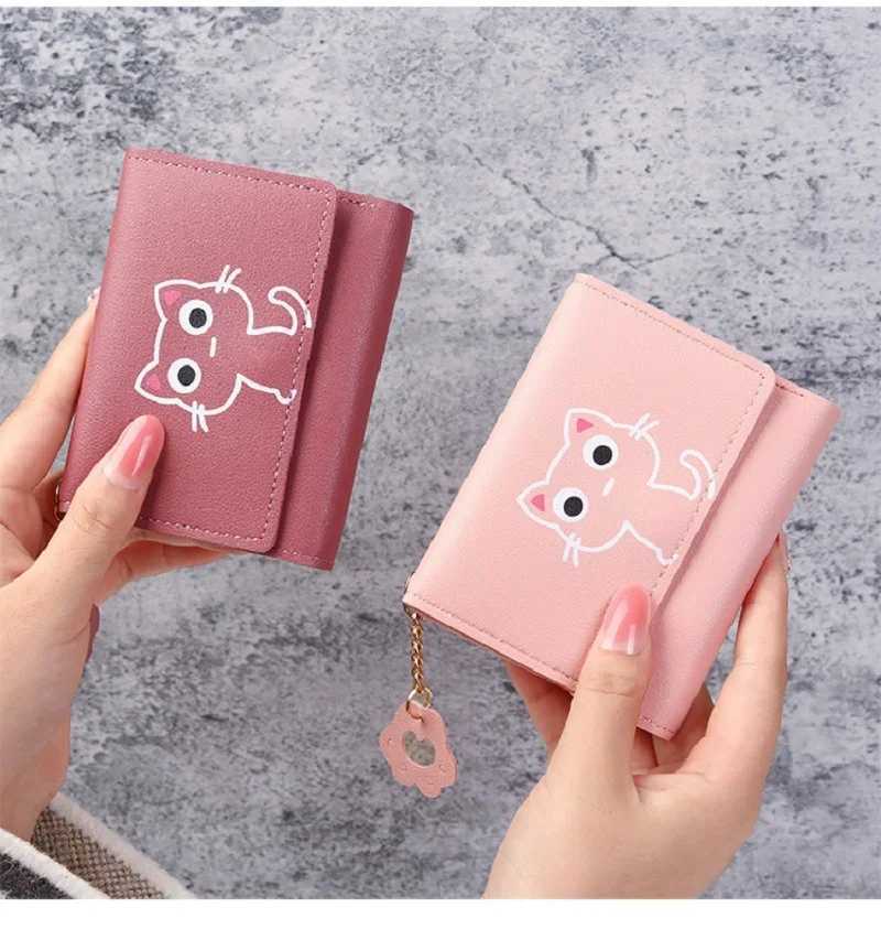 New Wens Wallet Cute Short Wallet Leather Small Purse Girls Mey Bag Card Holder Ladies Fem Carteras Para Mujer Y250707