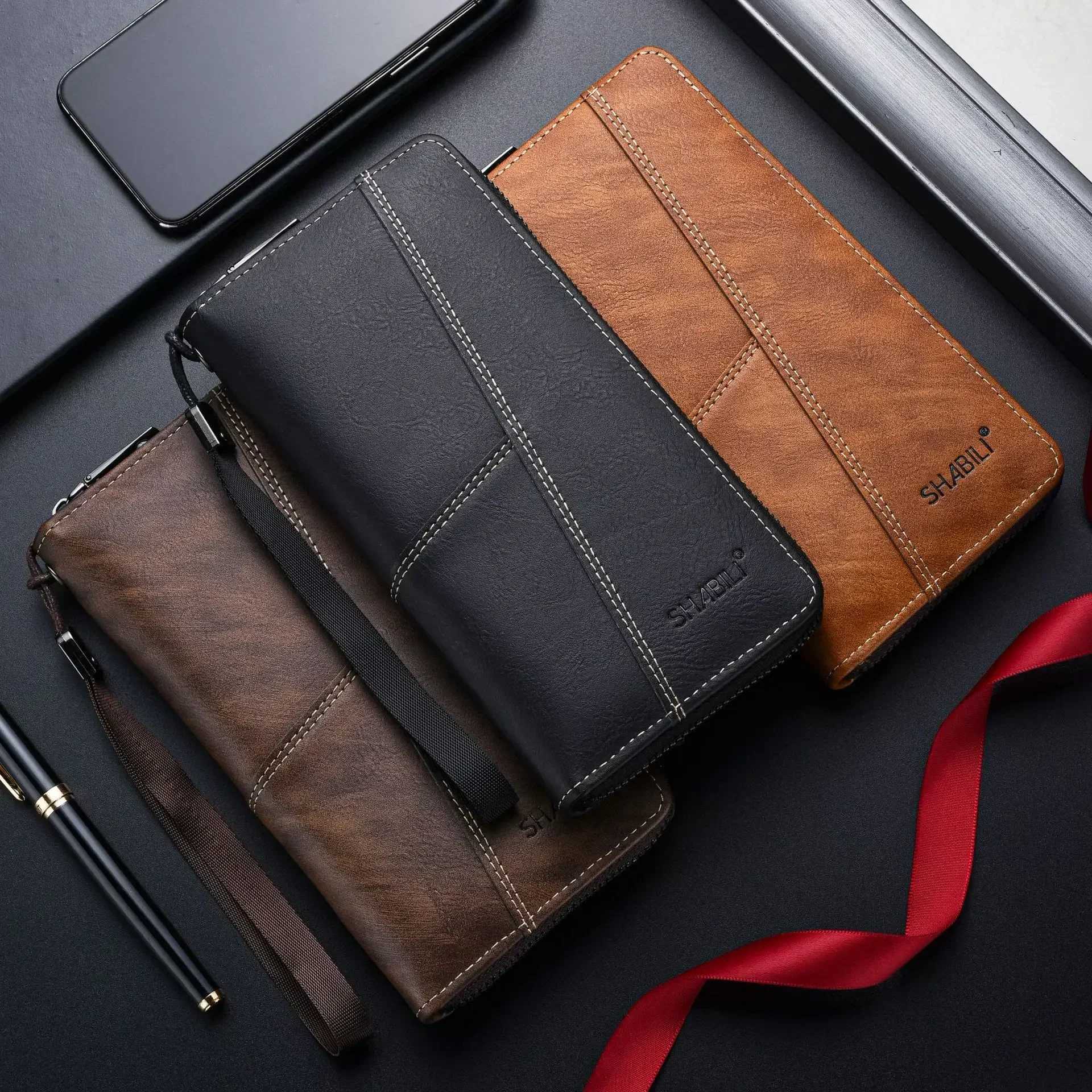 Men Leather Wallets LG Design Casual Purses M Zipper Wallet Coin Card Holders Slim May Bag High Capacity Credit Case Y250707