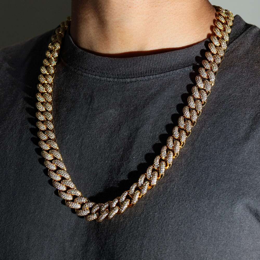 2023 High Quality Miami Cuban Link Necklaces in Silver 925 Gra Certificate for Men Bling Ice Out Hip Hop Jewelry