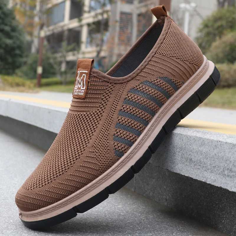 Mens Fionable Solid Knitted Running Shoes - Lightweight Breathable and Non-Slip - Perfect Sports Shoes for Outdoor Adventure Y250707