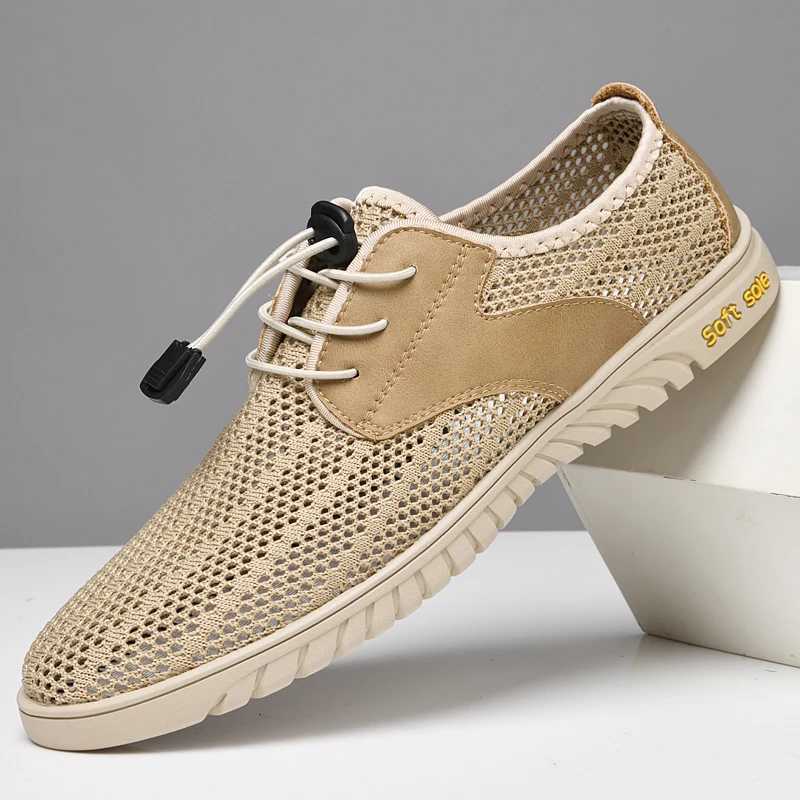 Summer Outdoor Travel Running Casual Shoes Mens Mesh Sports Shoes Fion Mountaineering Breathable Lightweight Anti-Slip Shoes Y250707