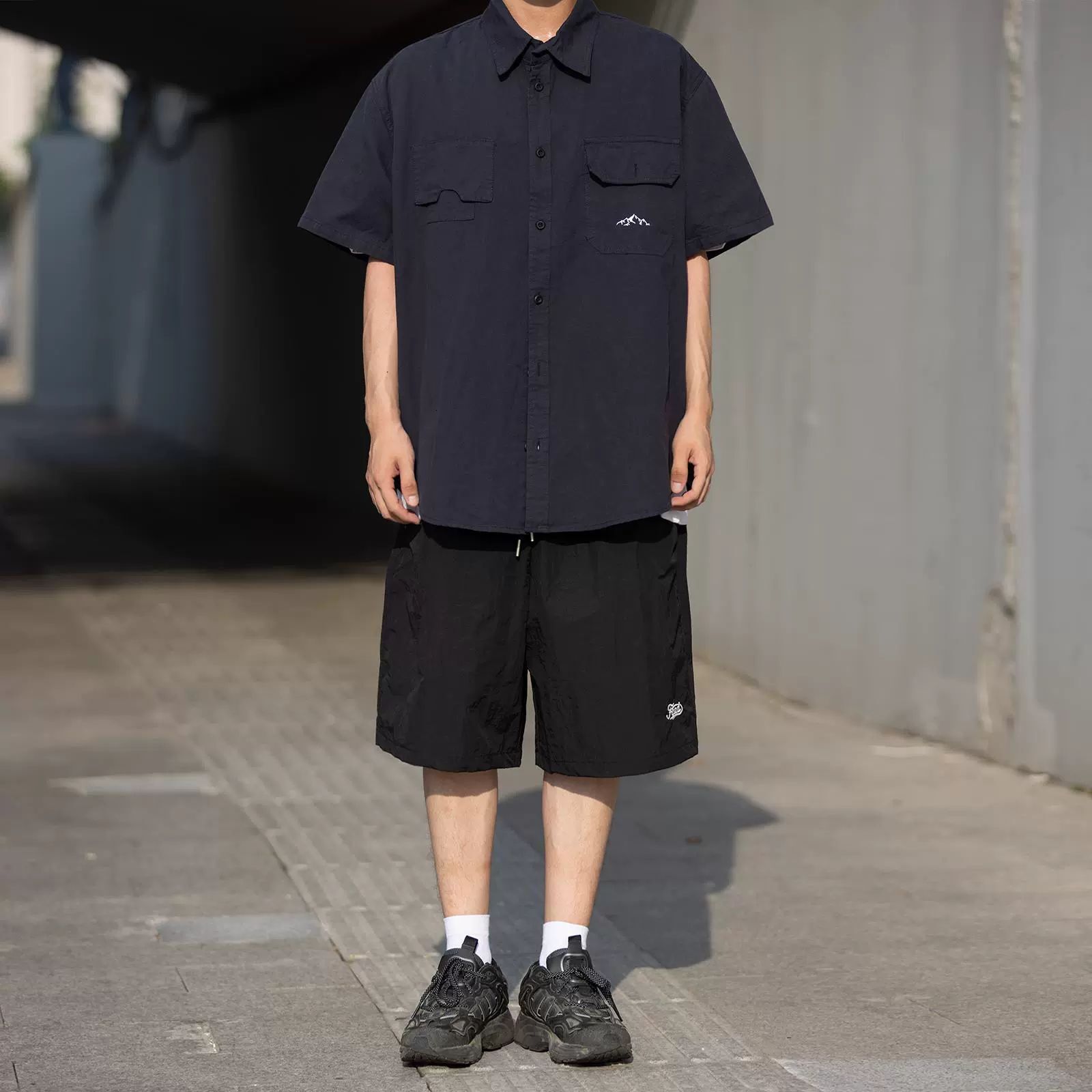 Designer Short Sleeves Factory Direct Supply Japanese Trendy Brand Irregular Pocket Workwear Short Sleeve Shirt Ins Style Unisex Functional Summer Shi