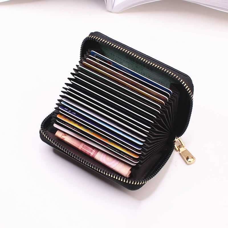Business Card Holder Wallet Wen/men Gray Bank/ID/ Holder 20 Bits Card Wallet PU Leather Protects Case Coin Purse Y250707