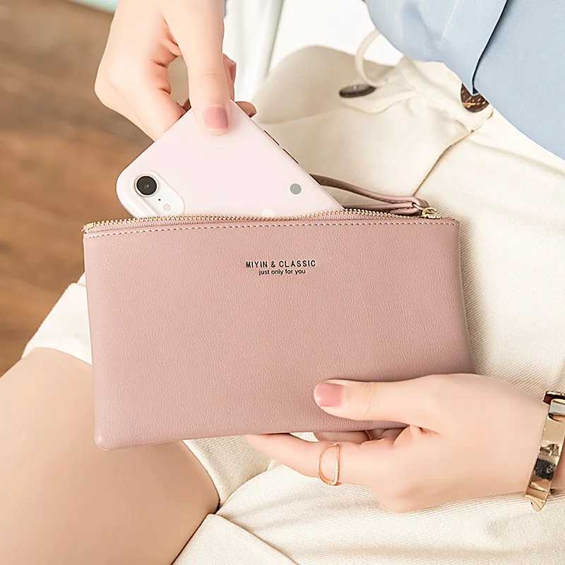 New minimalist zipper coin wallet high-quality PU leather small storage bag thin wallet handbag Y250707