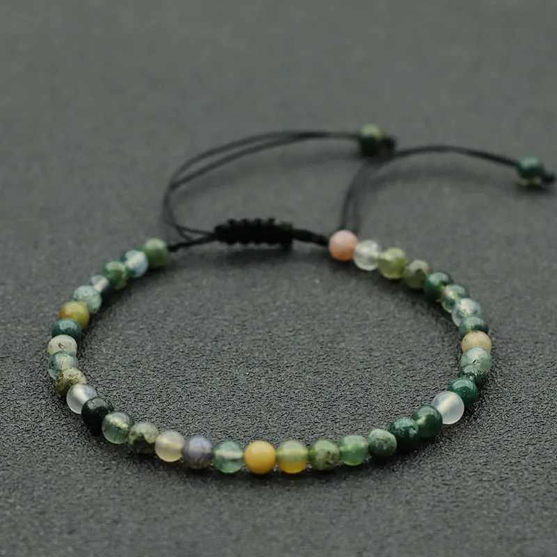Fashion 4mm Natural Stone Bracelet Men Women Handmade Braided Adjustable Bracelet Small Tiger Eyes Howlite Agates Beads Bracelet XJ250707