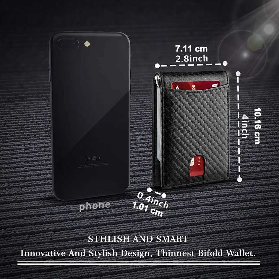 Rfid Carb Fiber Men Wallets Man Card Holder Mey Bag Slim Thin Mini Wallet M Small Short Purse Black Wt Billfold Vallet Y250707