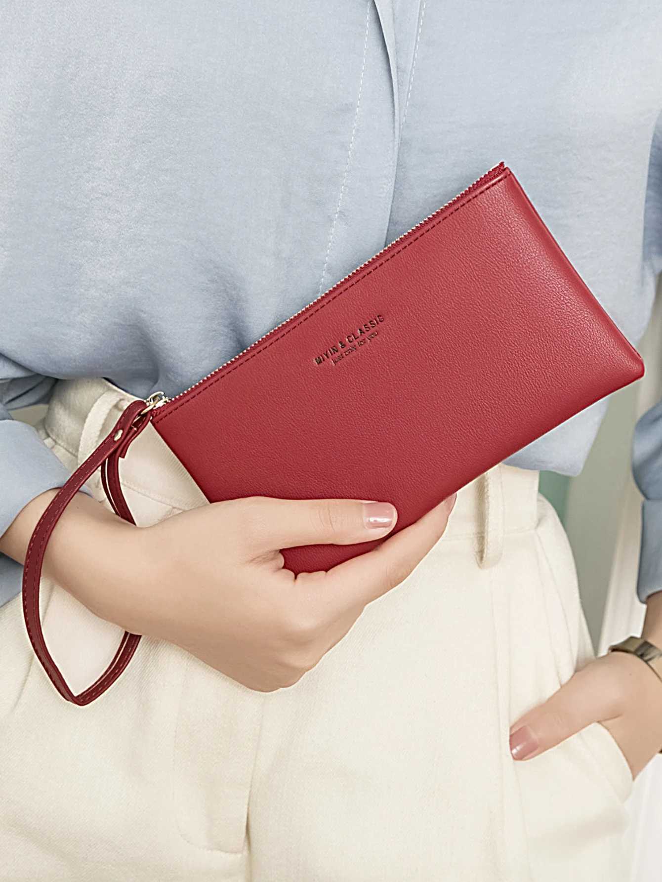 New minimalist zipper coin wallet high-quality PU leather small storage bag thin wallet handbag Y250707