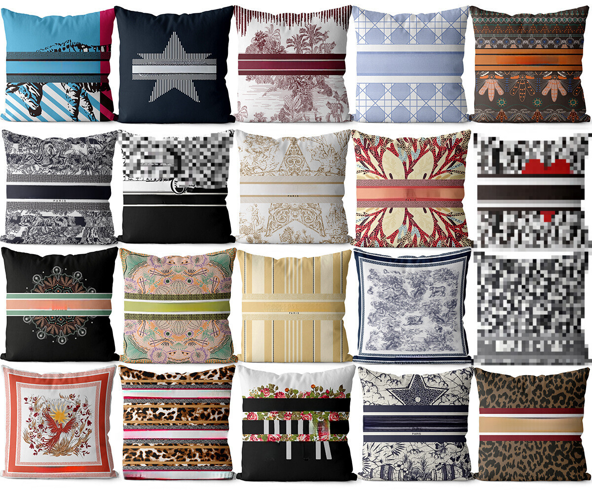 New fashion light luxury pillow sofa bedroom cushion living room headboard plush car pillow without core cloth art pillowcase