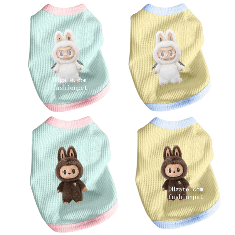 Labubu Dogs T Shirts Designer Pets Clothes for Small Dogs and Cats, Soft Breathable Waffle Pets T Shirts, Puppy Vests for Pomeranian, Bichon, Poodle, 