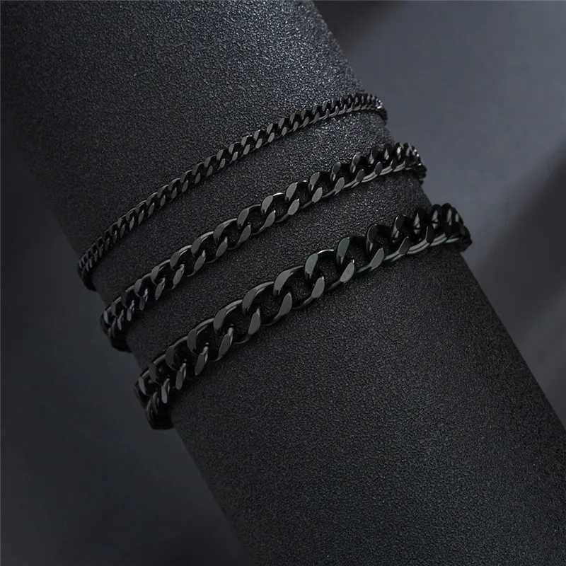 2023 New Fashion Gold Color Stainless Steel Bracelets Bangles Hip Hop Cuban Chain Bracelet for Women Jewelry Gifts XJ250707