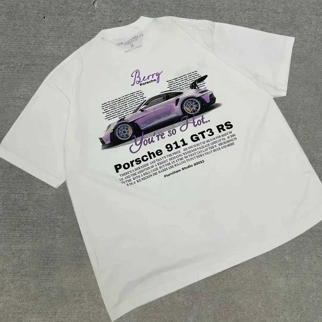 2024 Summer New Fashion Aesthetic Popular Y2K Top Cotton Car Letter Pattern Print Design O-neck Short-sleeved T-shirts for Women XJ250707